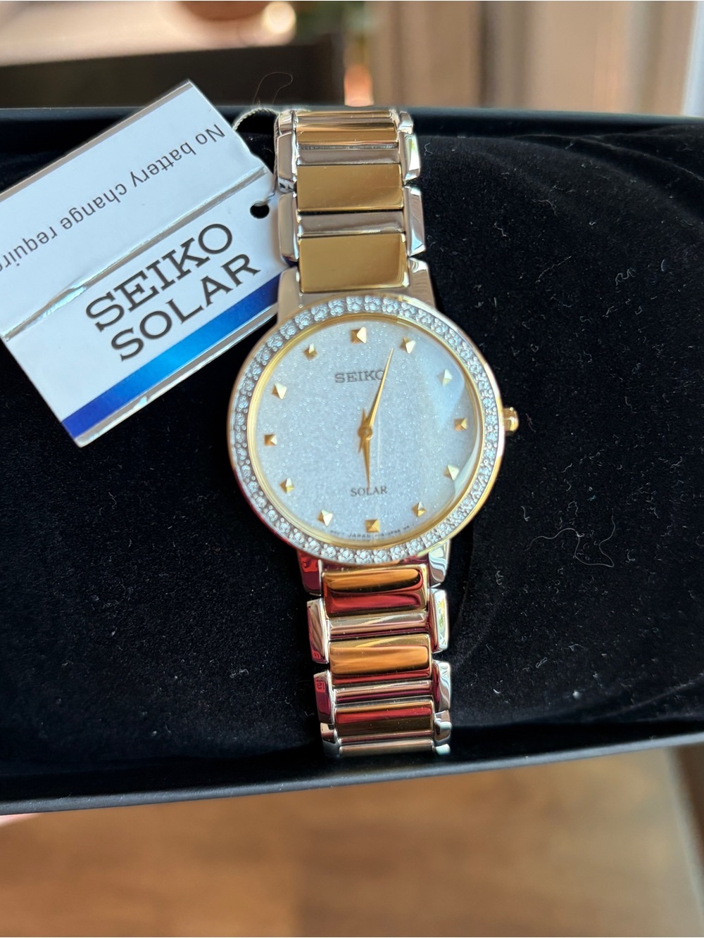 Seiko Two-Tone Gold and Silver Solar Bracelet Watch for Women